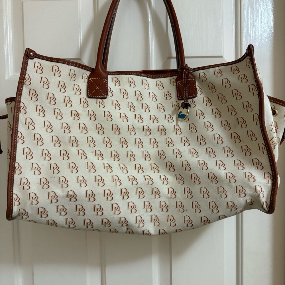 Dooney and Bourke tote large Leather And Canvas